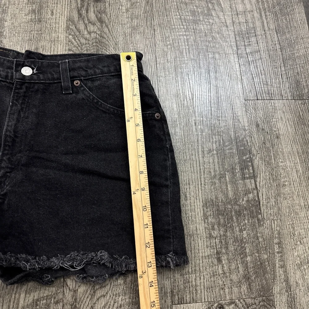 Vintage Levi’s 967 Black Cutoff Denim Orange Tab Shorts Relaxed Fit